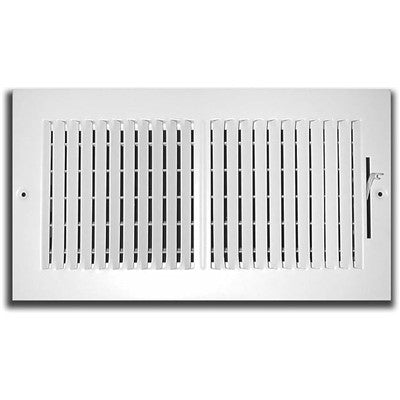 T A Industries Inc 102M10X04 Ceiling Register, 2-Way Stamped, 10 in x 4 in, Steel, White