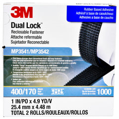 3M MP-3541/42-BLACK Dual Lock Reclosable Fastener, 1 Wide, Black