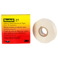 3M 27-3/4INCHX66FT Glass Cloth Electrical Tape White 66 ft x 3/4 in