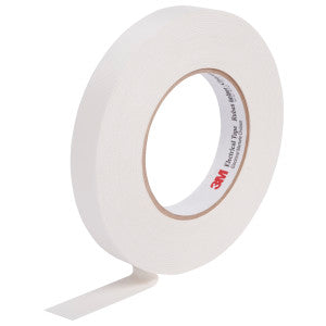 3M 27-1INX66FT Electrical Tape Glass Cloth Backing Thermosetting Rubber Adhesive 7 mil Thick White