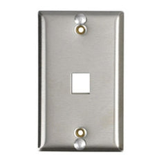 Belden AX102005 Stainless Steel Wall Mount Phone Plates 1-Port