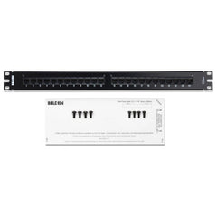 Belden AX103258 Patch Panel, 24-Port, CAT5e HD110, RU, Black