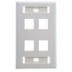 Belden AX102249 KeyConnect Single-Gang Faceplate, 4-Port, Electric White