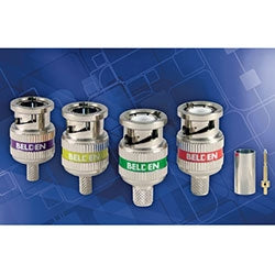 Belden 1694ABHD3 BNC Crimp Connector, RG-6, 6GHz, HD, Green, 3-Piece