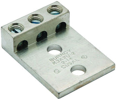 BURNDY K3A2U2 Aluminum Universal Terminal, 3 Conductor, 2 Hole, 14-2 AWG (Str) 5/16 Stud