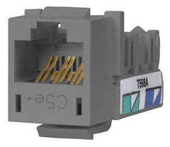 Hubbell HXJ5EGY 8-Position Gray T568A/T568B Category 5E Modular Keystone Jack