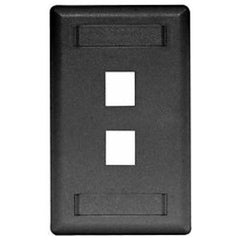Hubbell Premise Wiring IFP12BK 1-Gang Black 2-Port Data Communication Face Plate