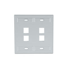 Leviton 42080-4GP QuickPort Wallplate 4-Port Gray