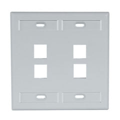Leviton 42080-4GP QuickPort Wallplate 4-Port Gray