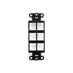 Leviton 41646-E QuickPort Decora Insert, 6-Port, Black