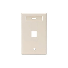Leviton 42080-1TS QuickPort Wallplate with ID Window, 1-Port, Light Almond