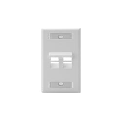 Leviton 42081-2WS Angled Single-Gang QuickPort Wall Plate with ID Windows