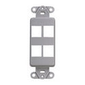 Leviton 41644-GY QuickPort Decora Insert 4-Port Grey