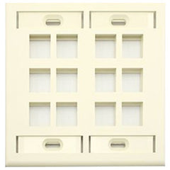 Leviton 42080-12I Multimedia Wallplate 4.56 x 4.5 Inch 2-Gang Ivory