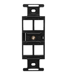 Leviton 41087-QEP QuickPort Duplex Type 106 Insert, 4-Port, Black