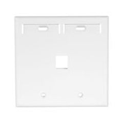 Leviton 42080-1WP Wall Plate, 1-Port Double-Gang, With ID Windows, White