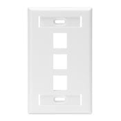 Leviton 42080-3WS Single-Gang QuickPort Wall Plate with ID Windows 3-Port White