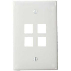 Leviton 41091-4WN QuickPort Midsize Wallplate 4-Port White