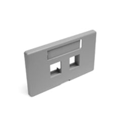 Leviton 49910-HG2 QUICKPORT Modular Furniture Faceplate, 2-Port, Gray