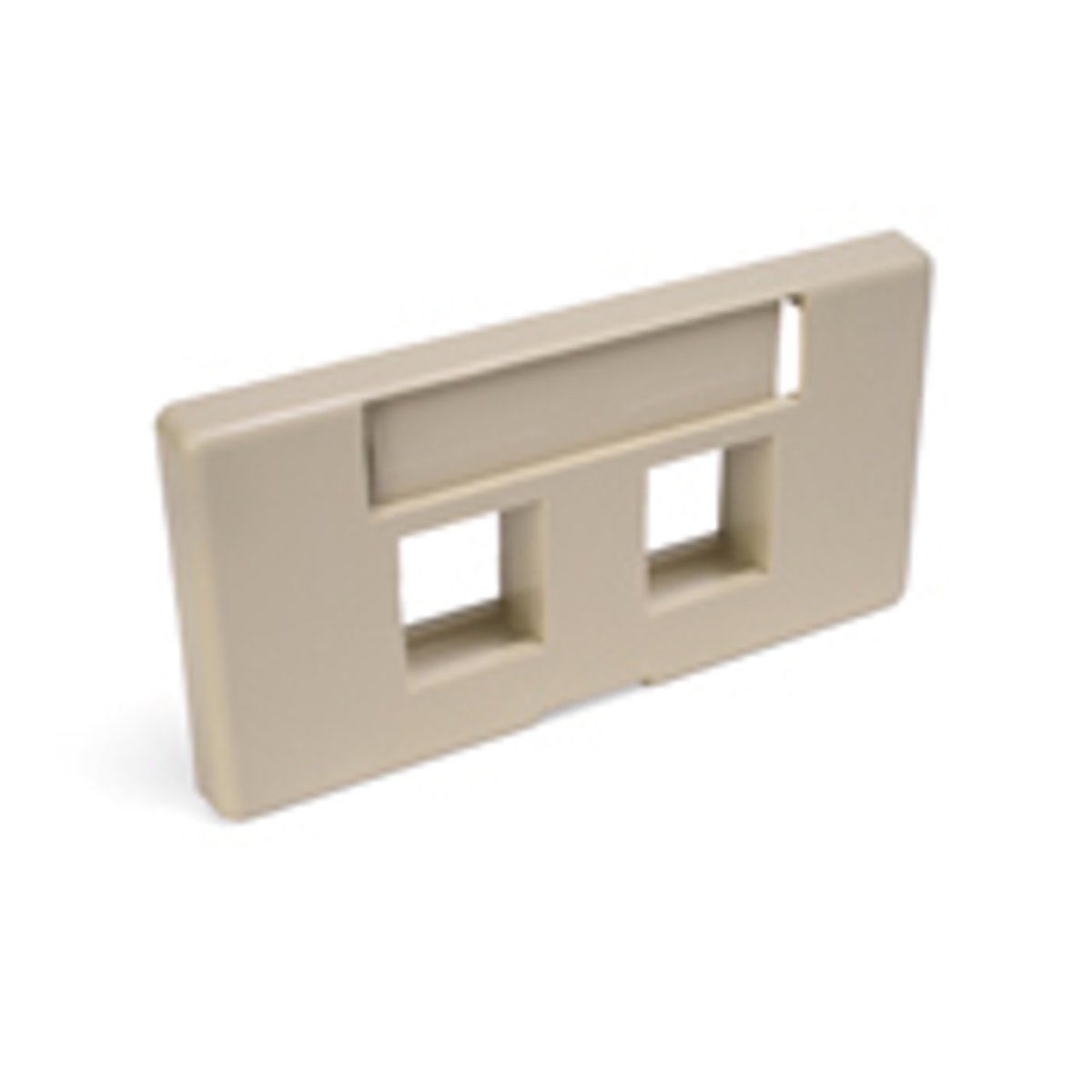 Leviton 49910-SI2 QUICKPORT Modular Furniture Faceplate, 2-Port, Ivory