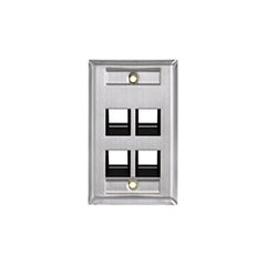 Leviton 43081-1L4 Angled Wall Plate Single Gang Stainless Steel