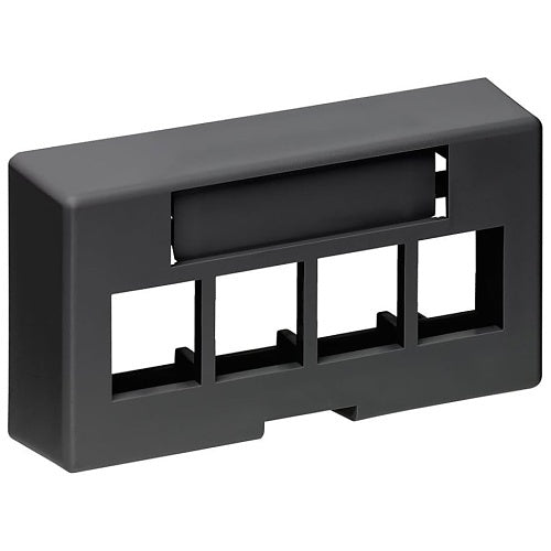 Leviton 49910-EE4 QUICKPORT Modular Furniture Ext. Depth Faceplate, 4-Port, Black