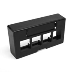 Leviton 49910-EE4 QUICKPORT Modular Furniture Ext. Depth Faceplate, 4-Port, Black