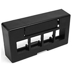 Leviton 49910-EE4 QUICKPORT Modular Furniture Ext. Depth Faceplate, 4-Port, Black