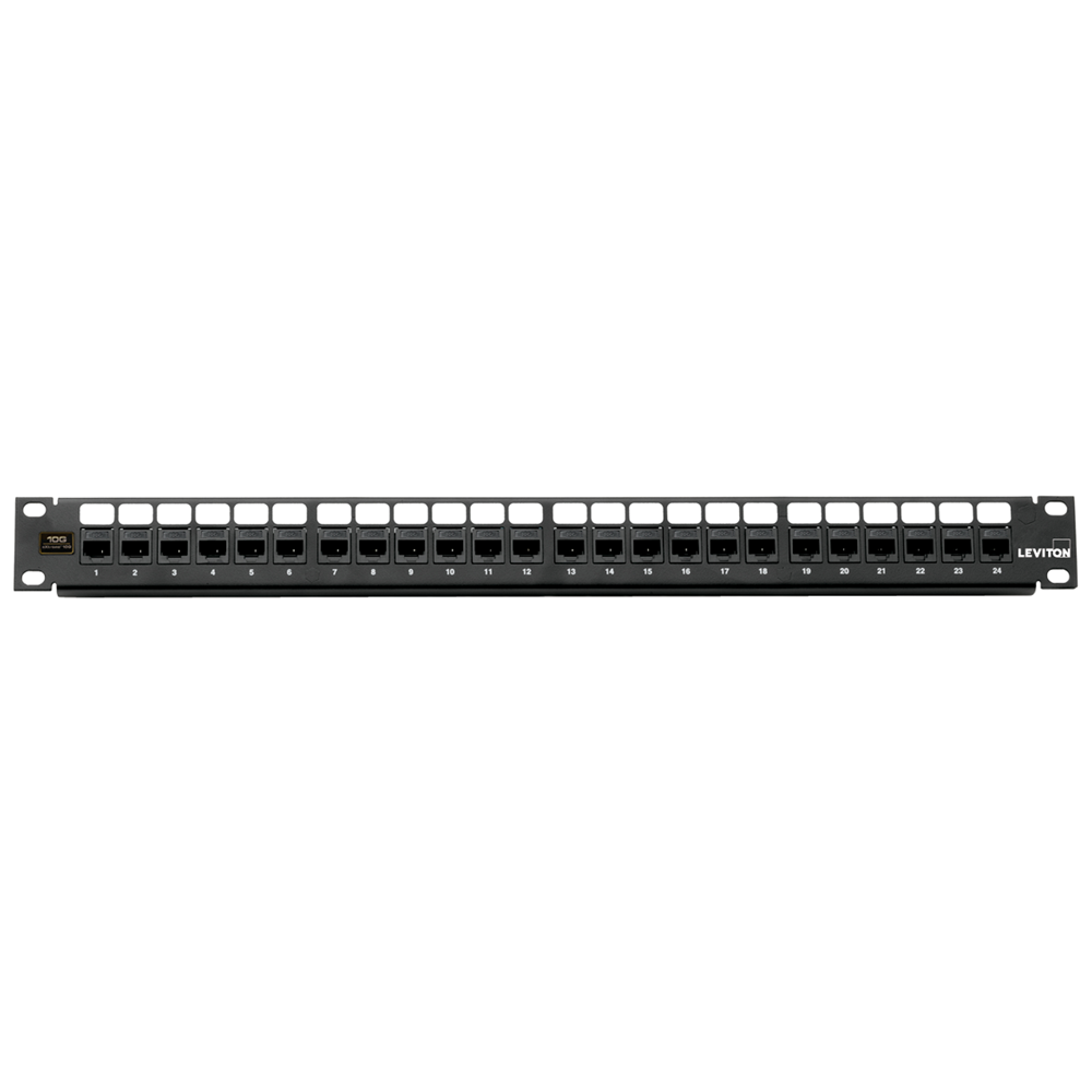 Leviton 69270-U24 Flat QuickPort Patch Panel with eXtreme CAT6 Connectors