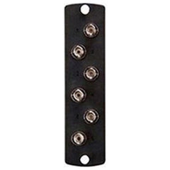 Leviton 5F100-6MT SDX Precision Molded Plate, Multimode and Singlemode, Simplex ST (Metal), Fibers, Zirconia Ceramic Sleeve, Black