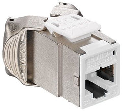 Leviton 6ASJK-RW6 Atlas-X1 CAT6A Shielded QuickPort Jack, Component-Rated, White