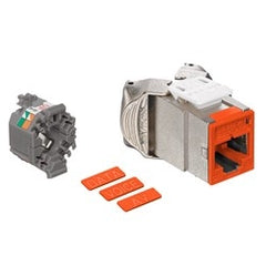 Leviton 6ASJK-RO6 Atlas-X1 CAT6A Shielded QuickPort Jack, Orange