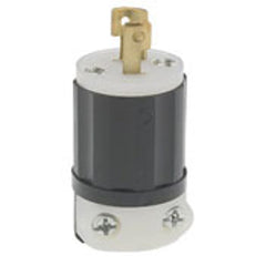 Leviton ML3-P Locking Plug 125/250 Volt 15 Amp 3-Pole 3-Wire NEMA ML3P Black/White