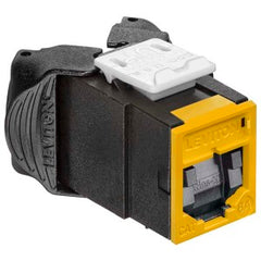 Leviton 6AUJK-SY6 Mod Jack, Atlas-X1, Category 6A UTP Connector, With Shutters, Yellow