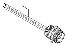 Molex 1R3006A20A120 Mini-Change 3-Pole Industrial Male Straight Receptacle With 1/2-14 NPT Mounting Thread 16 AWG 12 in. Leads