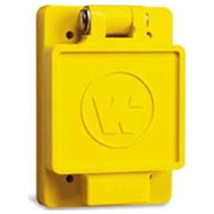 Molex 65W47 Watertight Wet Location 15A 125V 2P3W Female Locking Single Receptacle With Flip-Lid Cover Plate Yellow