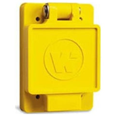 Molex 65W47 Watertight Wet Location 15A 125V 2P3W Female Locking Single Receptacle With Flip-Lid Cover Plate Yellow