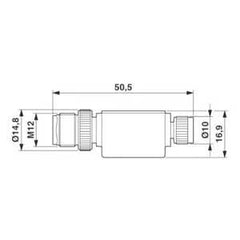 Phoenix Contact 1519765 Adapter Threaded 4-Position Male/Female 30V AC/DC 100 Ohm Green