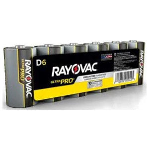 Rayovac ALD-6 Battery, Alkaline 1.5V D 6/PK