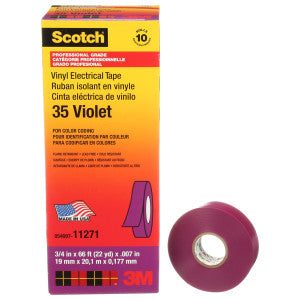 Scotch 35-VIOLET-3/4X66FT Vinyl Electrical Color Coding Tape 66-Ft. x 3/4-Inch