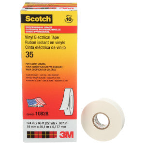 Scotch 35-WHITE-3/4X66FT Scotch® 35 Series Vinyl Electrical Color Coding Tape 66-ft. x 3/4-in. White