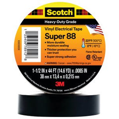 Scotch 88-SUPER-1-1/2X44FT Scotch® Super 88 Premium Vinyl Electrical Tape Black 1-1/2 in x 44 ft