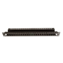 Siemon Company TM-PNLZ-24-01 Copper, Patch Panel, Tera / MAX, Empty, Shielded, 24 Openings, Flat, 1U