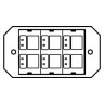 Wiremold 8ACT6A Single-Gang Device Plate Accepts Up To Six Ports of Communication Devices