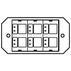 Wiremold 8ACT6A Single-Gang Device Plate Accepts Up To Six Ports of Communication Devices