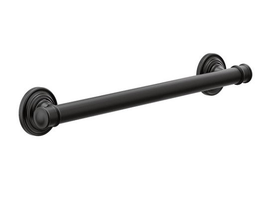 Moen YG6418BL Belfield 18 in. Grab Bar in Matte Black