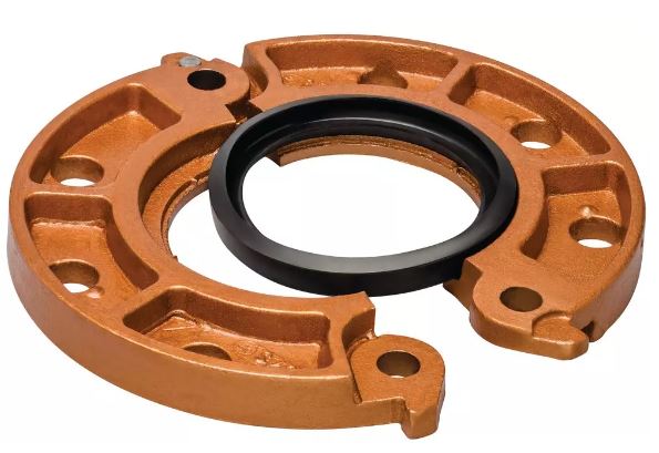 Victaulic L040641PP0 FireLock Style 641 4 In Grooved x Flanged Copper Adapter