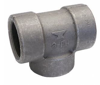 Anvil 0361024409 Tee: Forged Steel, 3/8 in x 3/8 in x 3/8 in Pipe Size, Female NPT x Female NPT x Female NPT