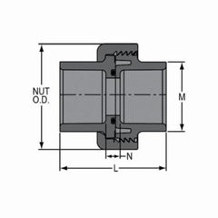 Spears 8097-005 1/2 PVC Union 2000 SOC EPDM