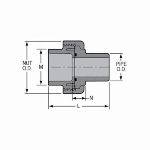 Spears 8096-007C 3/4 CPVC UNION 2000 SOCXSPIGOT EPDM